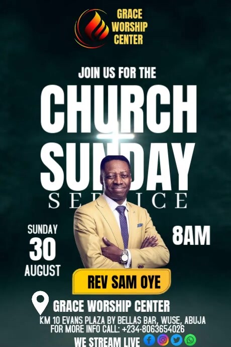 Black Maximalist Worship With Us Church Flyers Poster Template ...