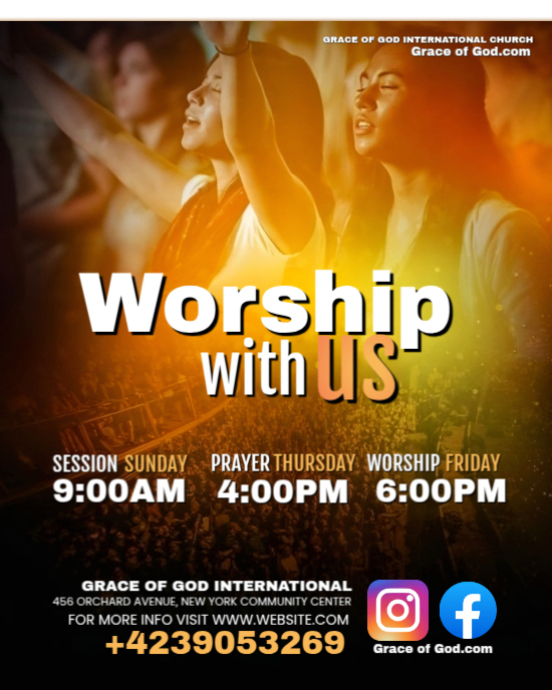 Black Maximalist Worship with us Instagram Portrait Template | PosterMyWall