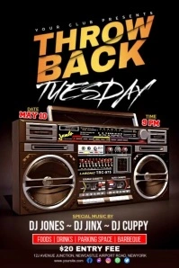 Black Maximalist Y2k Throw Back Tuesday Party  Poster video Affiche template