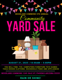 Black Maximalist Yard Sale  Flyer (us Letter) template