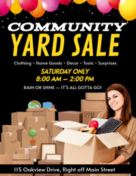 Black Maximalist Yard Sale Flyer (us Letter) template