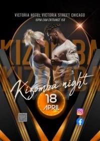 Black Maximalist Yellow And Orange A4 template