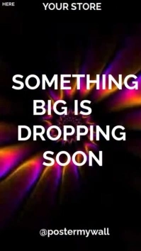 Black Maximalist Yellow Black Blue Green White Something Big Is Dropping Soon Video  Digital Display template