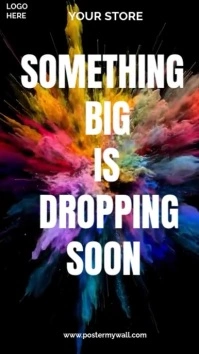 Black Maximalist Yellow Orange Green Blue Red Purple Something Big Is Dropping Soon Video  Digital D template