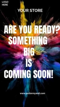 Black Maximalist Yellow Orange Pink Panther Blue Red Something Big Is Coming Soon Video  Digital Dis template