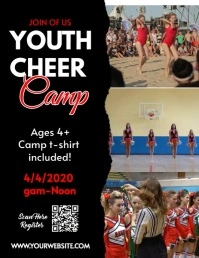 Black Maximalist Youth Cheer Camp Flyer (us L template