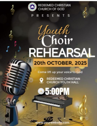 Black Maximalist Youth Choir Rehearsal  Flyer (us Letter) template