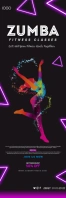 Black Maximalist Zumba Classes Banner 2' × 6' template