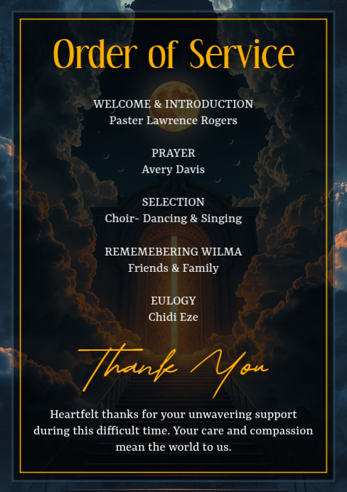 Memorial Service Program A5 Template | PosterMyWall