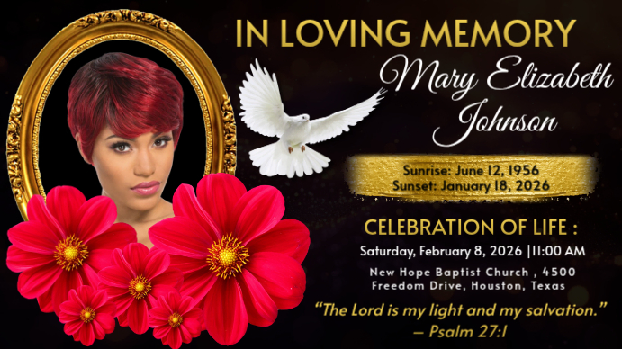 Plantilla de Black Memorial Service Twitch Overlay | PosterMyWall