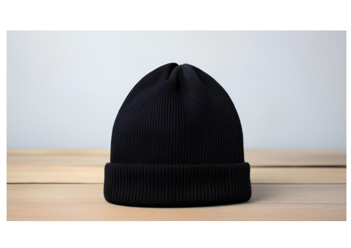 Black men knitted hat on transparent backgrou A4 template