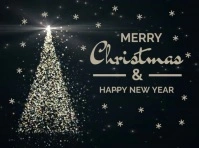 Black Merry Christmas ,happy New Year Video Yard Sign Tuinbord template