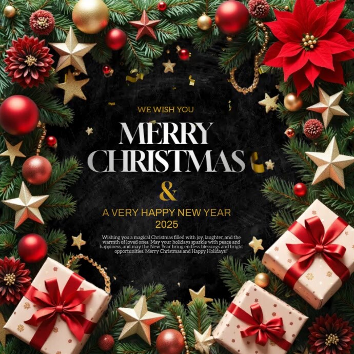 Copy of Black Merry Christmas And Happy New Year Instagram Post ...