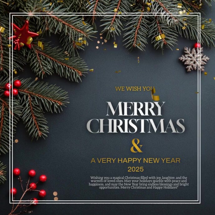 Copy of Black Merry Christmas And Happy New Year Instagram Post ...