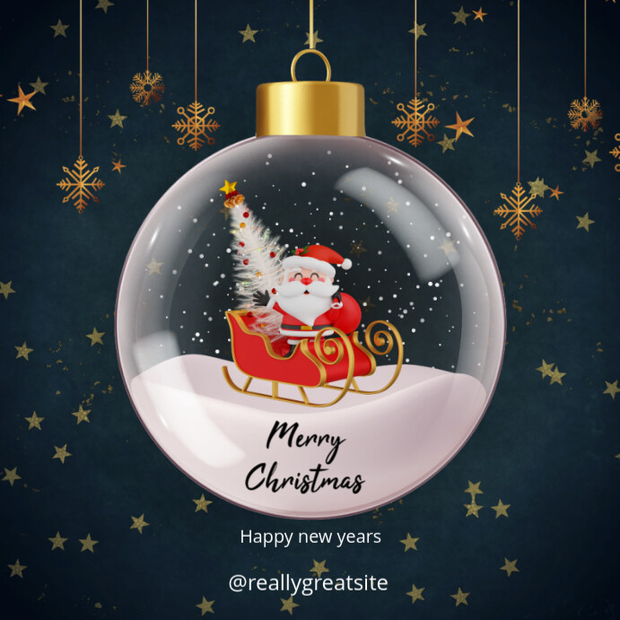 Black Merry Christmas And Happy New Year Online Greeting Cards ...