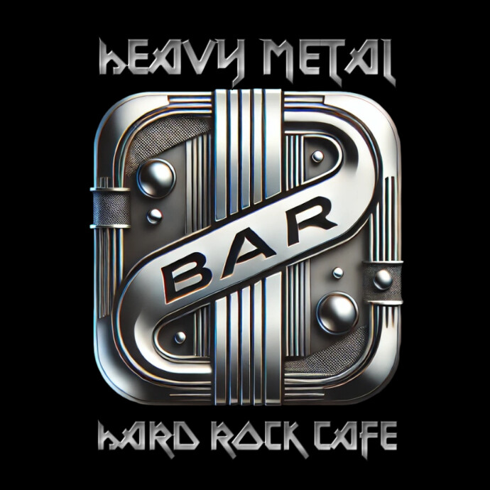 Black Metallic Heavy Metal Rock Bar Logo Logótipo template