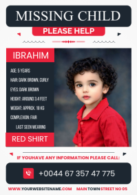 Black Missing Child Alert A4 template