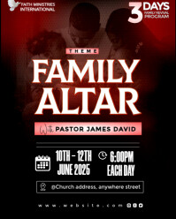 Black Modern & Minimal 3 Days Family Prayer Program Instagram Portrait template