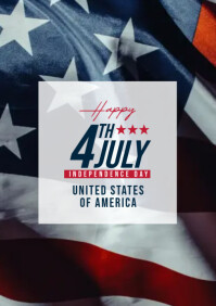 Black Modern & Minimal 4th Of July A4 template