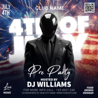 Black Modern & Minimal 4th of July Party Instagram Post template