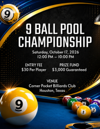 Sort 9 Ball Pool Championship Flyer Template