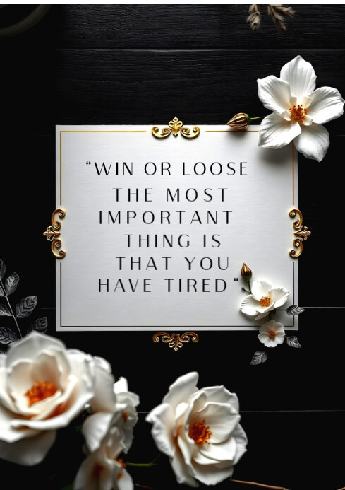 Black Modern & Minimal Abstract Qoute  A4 template