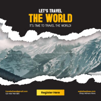 Black Modern & Minimal Adventure Travel Poster For Social Media Explore The World In Style Instagram template