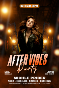 Black Modern & Minimal After Vibes Party Banner 4' × 6' template