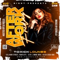 Black Modern & Minimal After Work Event Instagram Post template