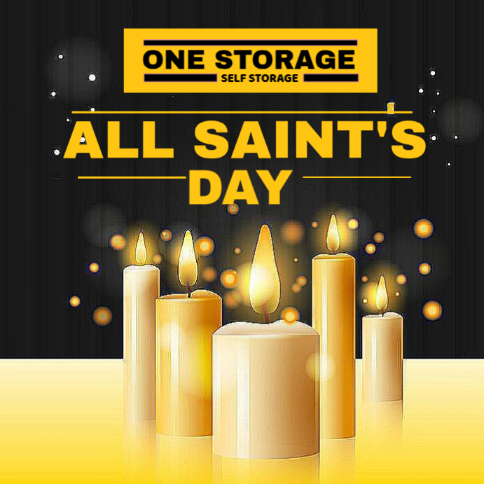Black Modern & Minimal All Saint's Day Instagram Post Template ...