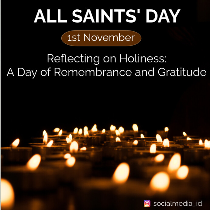 Black Modern & Minimal All Saints' Day Instagram Post Template ...