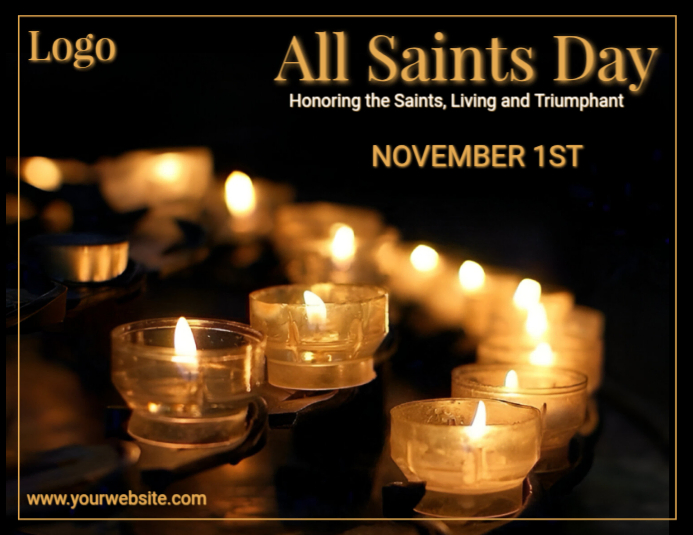 Plantilla de Black Modern & Minimal All Saints Day Flyer (us Letter ...