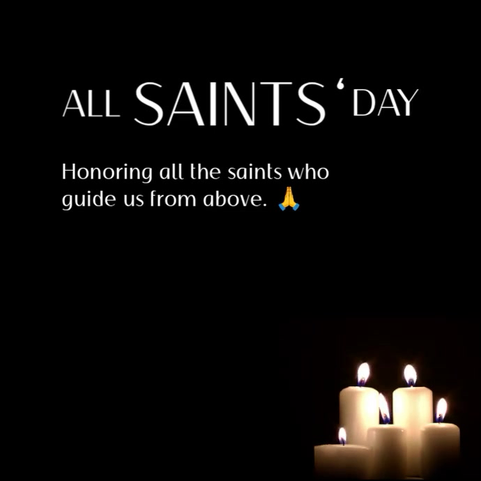 Copy of Black Modern & Minimal All Saints Day Instagram Post | PosterMyWall