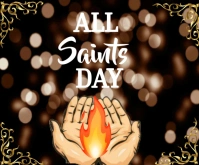 Black Modern & Minimal All Saints Day  Medium Rectangle template