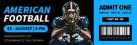 Black American Football Ticket Заголовок Twitter Template