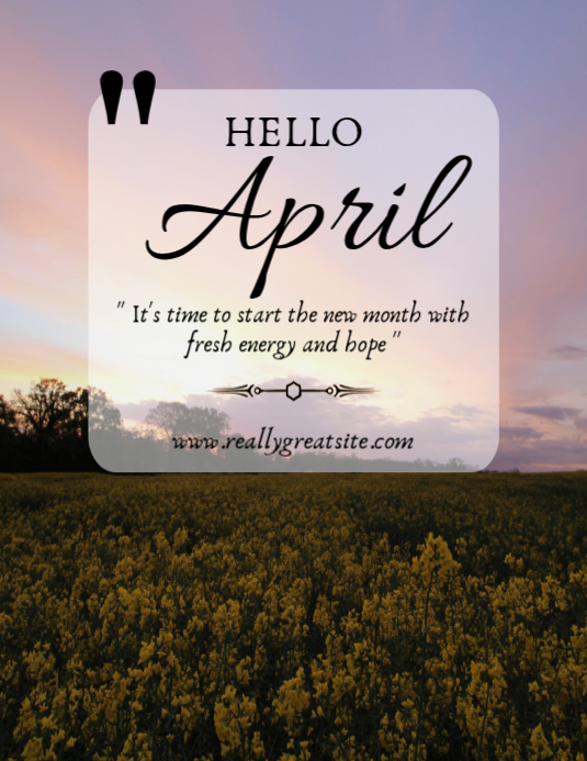 Black Modern & Minimal April Greeting Flyer Template | PosterMyWall