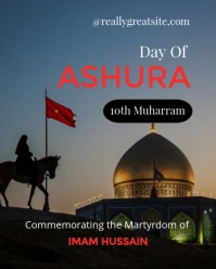 Black Modern & Minimal Ashura Instagram Portrait template