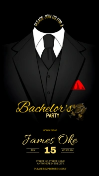 Black Modern & Minimal Bachelor's Night Insta Instagram Story template