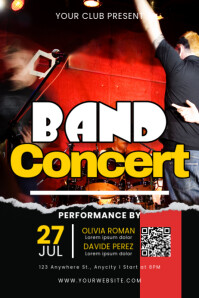 Black Modern & Minimal Band Concert Poster template