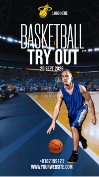 Black Modern & Minimal Basketball Instagram Story template