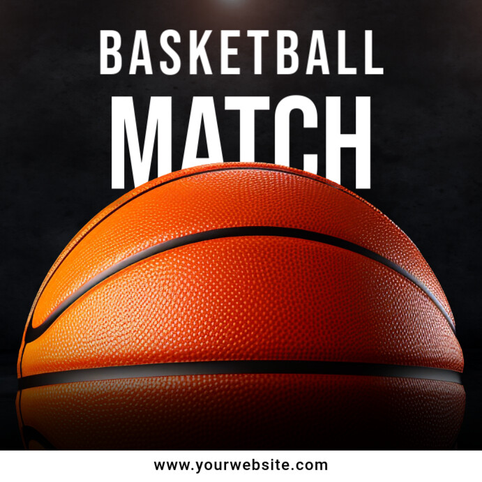 Black Modern & Minimal Basketball Match Instagram Post template