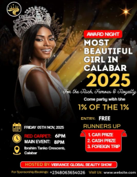Black Modern & Minimal Beauty Pageant Flyer (us Letter) Pamflet (Letter AS) template