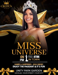 Black Modern & Minimal Beauty Pageant Flyer (us Letter) Template ...