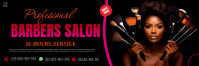 Black Barbers Salon Promotion Banner 2' × 6' Template