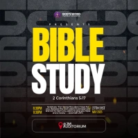 Black Modern & Minimal Bible Study  Instagram Post template