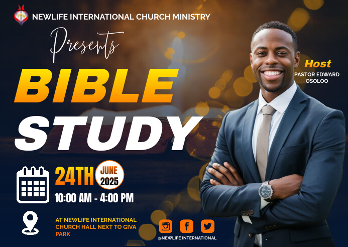 Black Modern & Minimal Bible Study Postcard Template | PosterMyWall