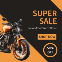 Black Motorbike Sale Instagram Post Template
