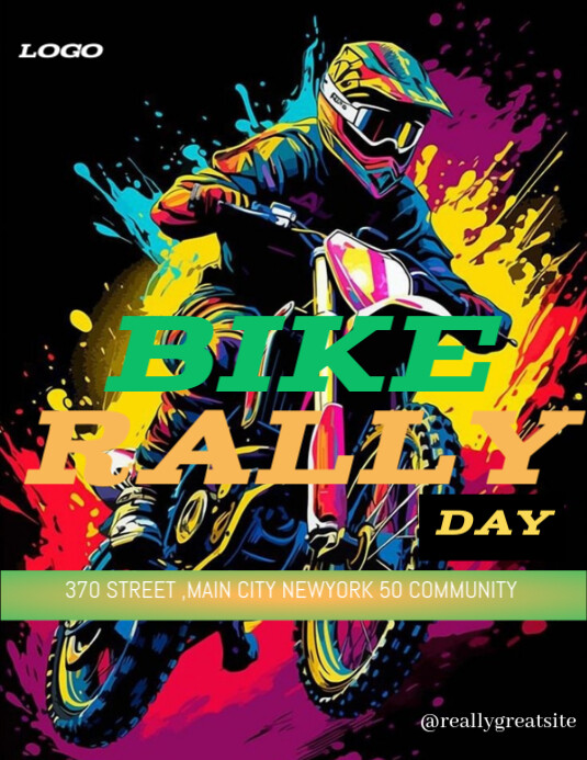 Black Modern & Minimal Bike Rally Day Flyer (us Letter) Template ...