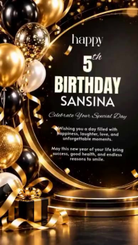 Black Birthday Celebration Facebook Story Template