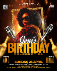 Black Modern & Minimal Birthday Celebration Instagram Portrait Video template